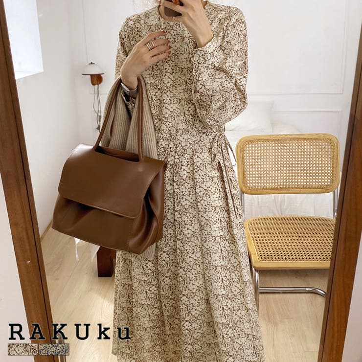 ウエストサイドリボン花柄ワンピース春 夏 秋 品番 Rkkw Rakuku ラクク のレディースファッション通販 Shoplist ショップリスト