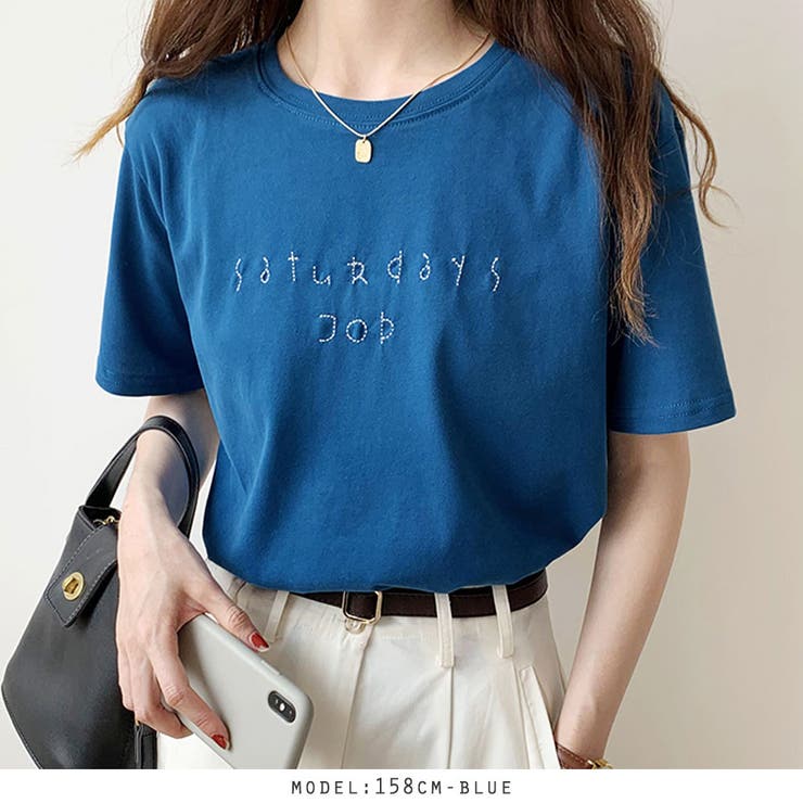 刺繍ロゴ半袖Tシャツ[品番：RKKW0002153]｜RAKUku（ラクク）のレディースファッション通販｜SHOPLIST（ショップリスト）