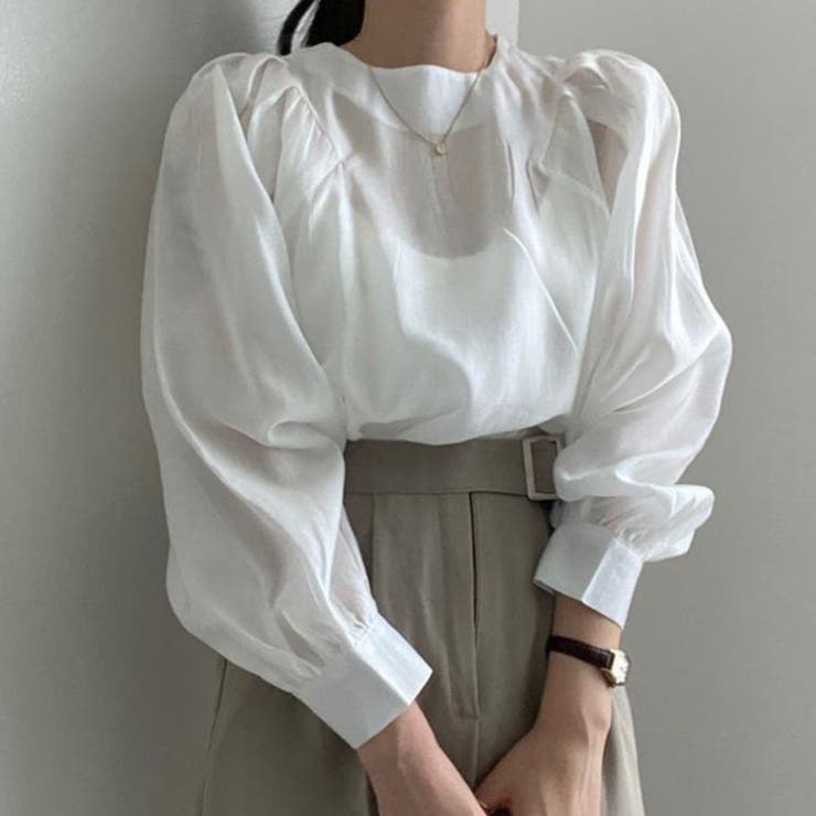 シアー シフォン 長袖 ブラウス | RAKUku | 詳細画像4 