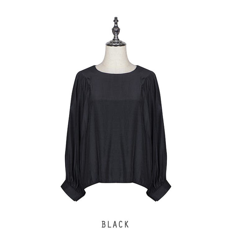 ブラック | シアー シフォン 長袖 ブラウス | RAKUku