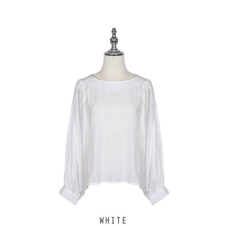 ホワイト | シアー シフォン 長袖 ブラウス | RAKUku