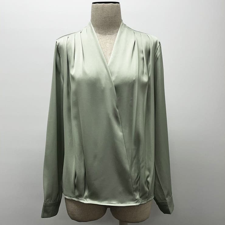 Vネック エレガント オフィスブラウス | RAKUku | 詳細画像4 