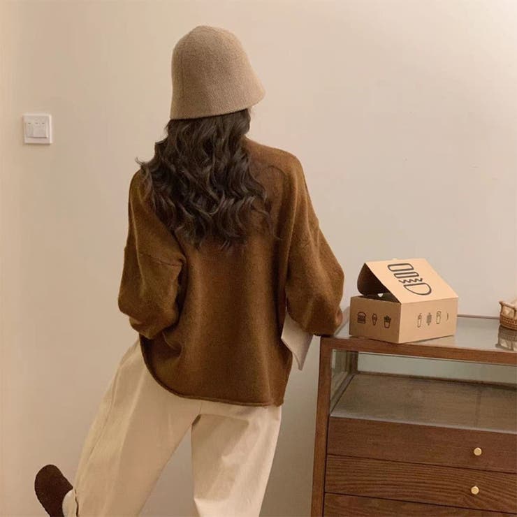 タートルネック ゆったり ニット トップス 韓国ファッション 4color | RAKUku | 詳細画像4 