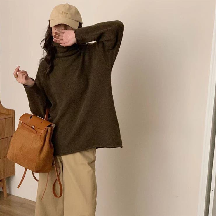 タートルネック ゆったり ニット トップス 韓国ファッション 4color | RAKUku | 詳細画像6 