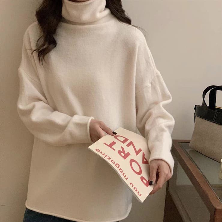 タートルネック ゆったり ニット トップス 韓国ファッション 4color | RAKUku | 詳細画像8 