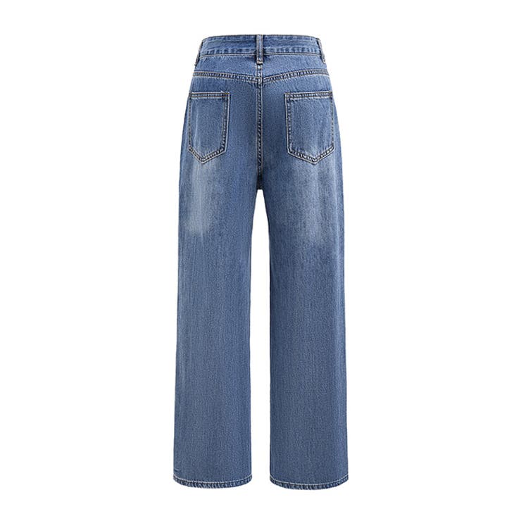 ハイウエスト ダメージデニムパンツ | RAKUku | 詳細画像13 