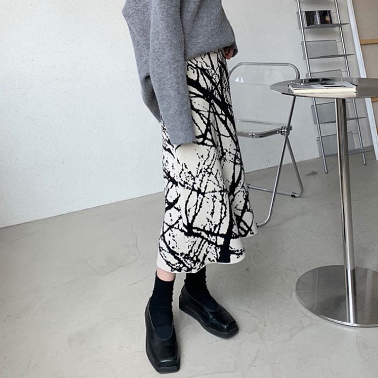 ペイント柄カジュアルスカート 2color 韓国ファッション | RAKUku | 詳細画像2 