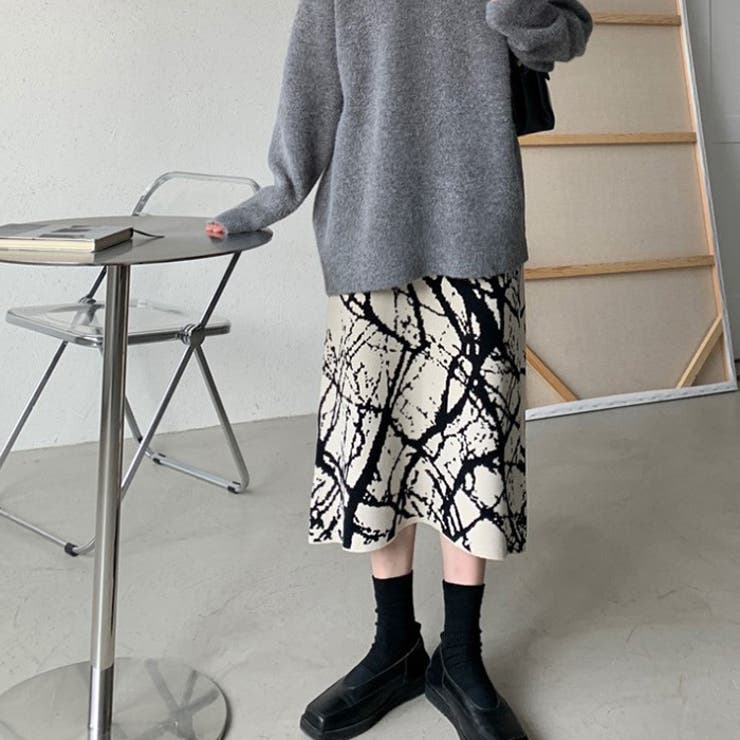 ペイント柄カジュアルスカート 2color 韓国ファッション | RAKUku | 詳細画像3 