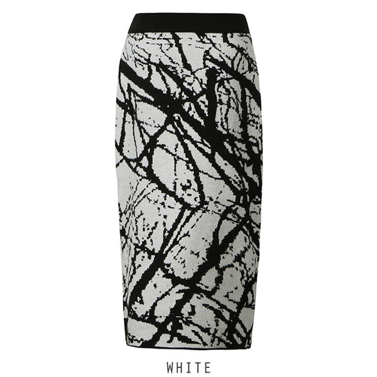 ホワイト | ペイント柄カジュアルスカート 2color 韓国ファッション | RAKUku