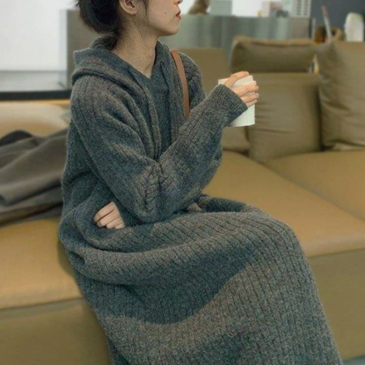 フード付ニットワンピース 4color | RAKUku | 詳細画像2 