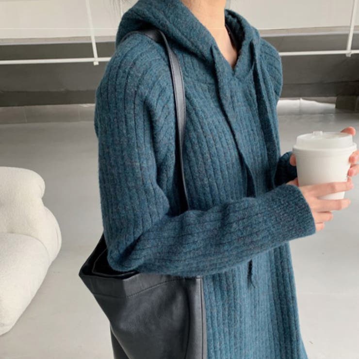 フード付ニットワンピース 4color | RAKUku | 詳細画像4 