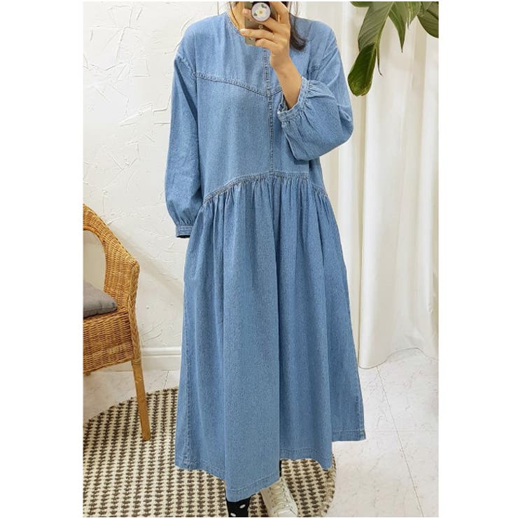 韓国ファッション デニムワンピース ロング丈 | RAKUku | 詳細画像7 