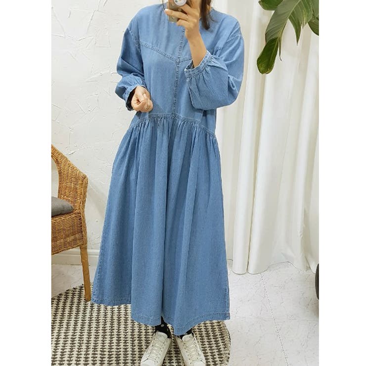 韓国ファッション デニムワンピース ロング丈 | RAKUku | 詳細画像9 