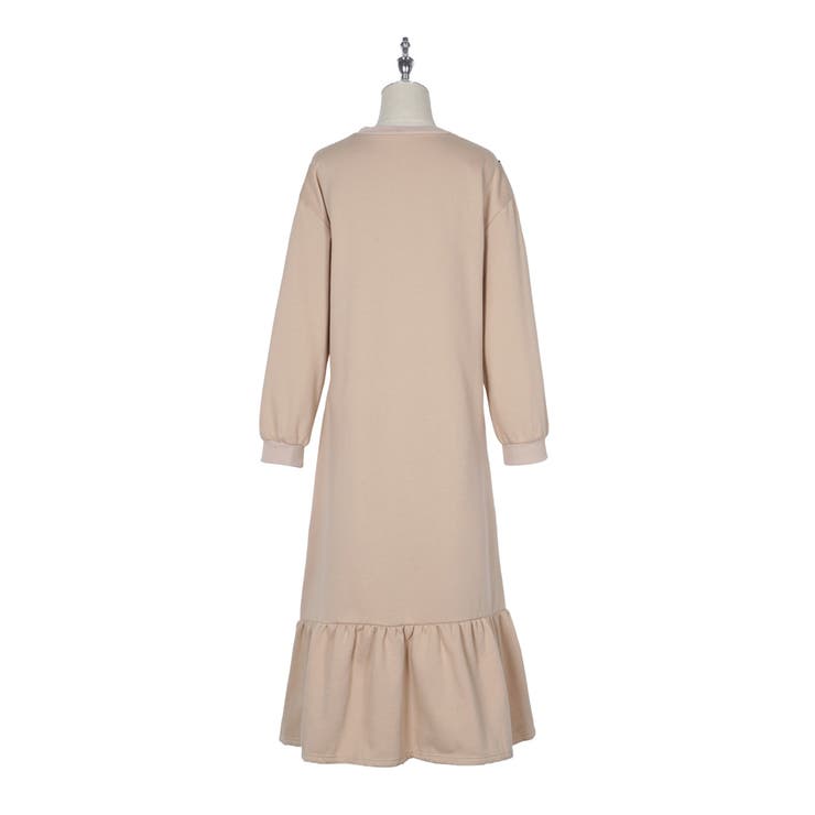 裏起毛 ゆったり ティアード ロング ワンピース 長袖 3color | RAKUku | 詳細画像16 