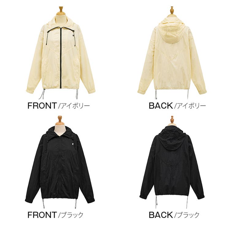 夏秋 ハイネック ウィンドブレーカー フード付き[品番