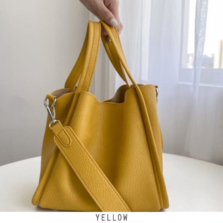 イエロー | ポーチ付き 2wayトートバッグ | RAKUku