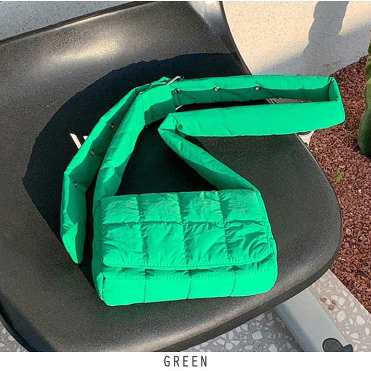 グリーン | パディング ミニーショルダーバッグ | RAKUku