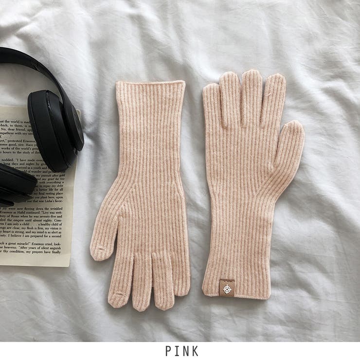 ピンク | 手袋 ニット スマートフォンタッチ 韓国ファッション 手袋 4color | RAKUku