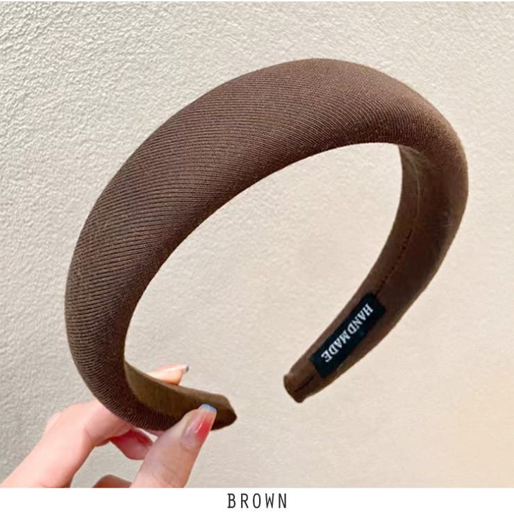 ブラウン | ファブリック シンプル カチューシャ  無地 韓国ファッション 5color | RAKUku