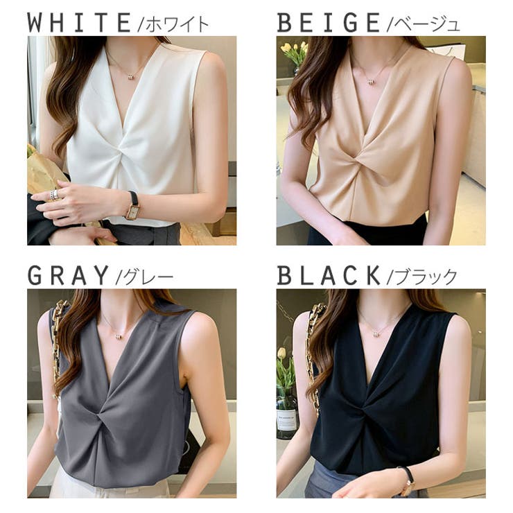 フロント絞りノースリーブブラウス | RAKUku | 詳細画像2 