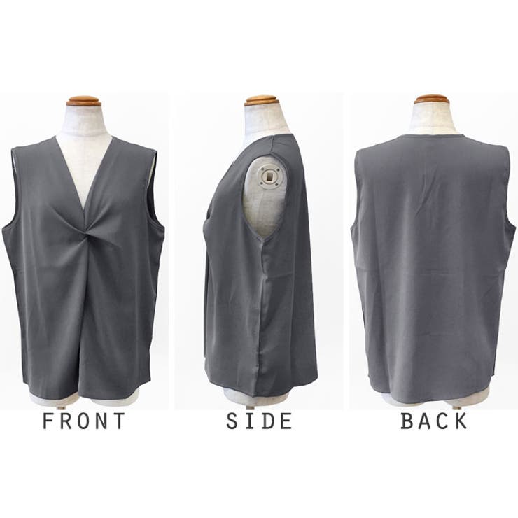 フロント絞りノースリーブブラウス | RAKUku | 詳細画像3 