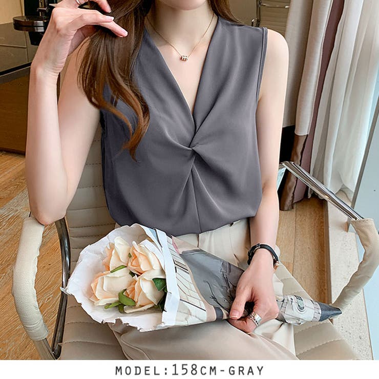 フロント絞りノースリーブブラウス | RAKUku | 詳細画像14 