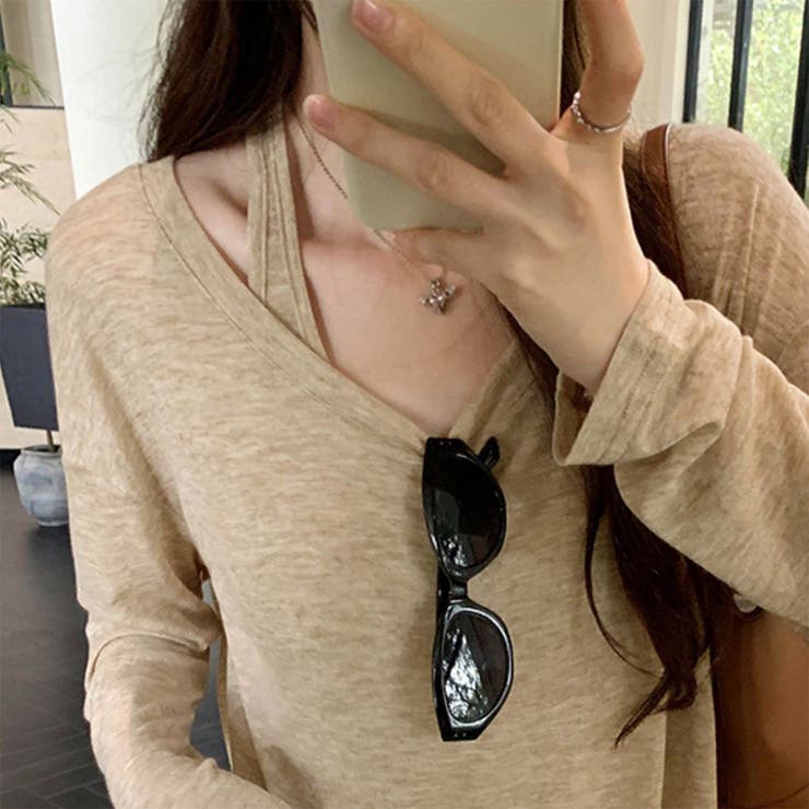 シアートップス 2点セット 透け感 秋 韓国ファッション | RAKUku | 詳細画像10 