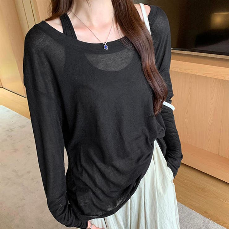 シアートップス 2点セット 透け感 秋 韓国ファッション | RAKUku | 詳細画像13 