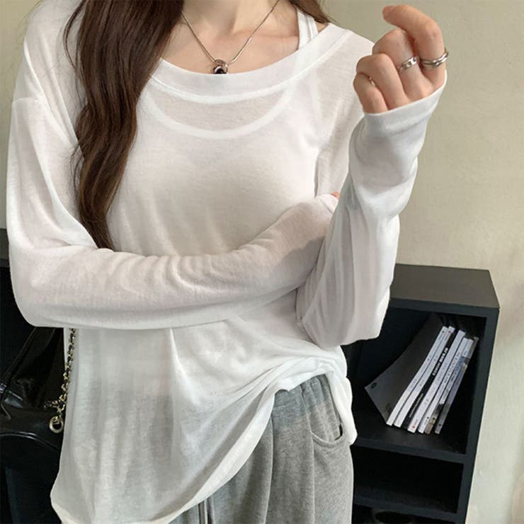 シアートップス 2点セット 透け感 秋 韓国ファッション | RAKUku | 詳細画像5 