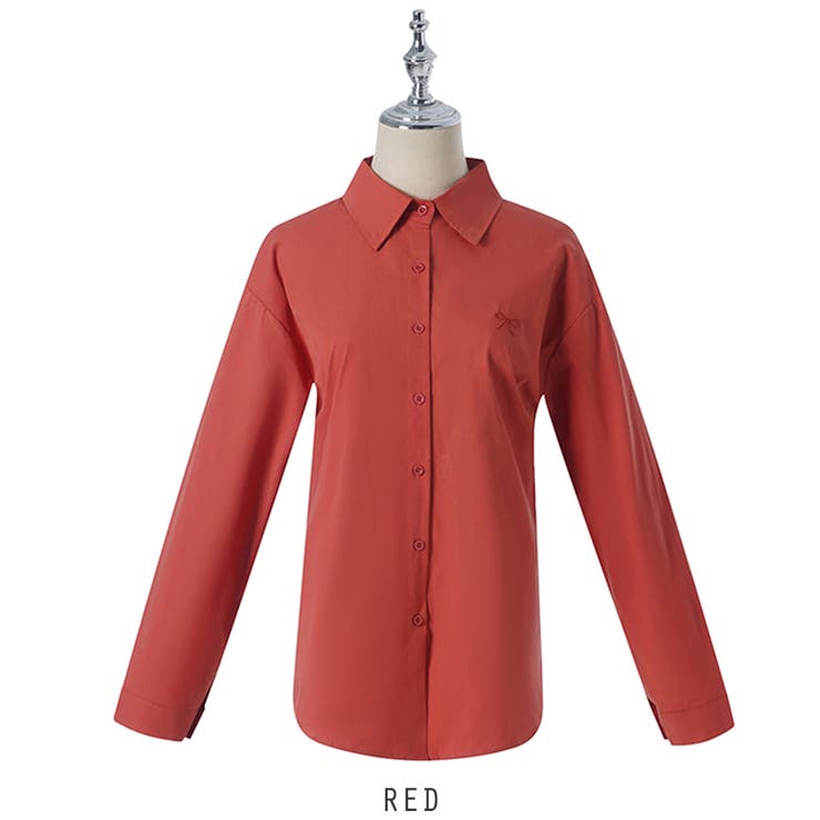 レッド | オーバーフィット ゆったり  リボン刺? 韓国ファッション | RAKUku