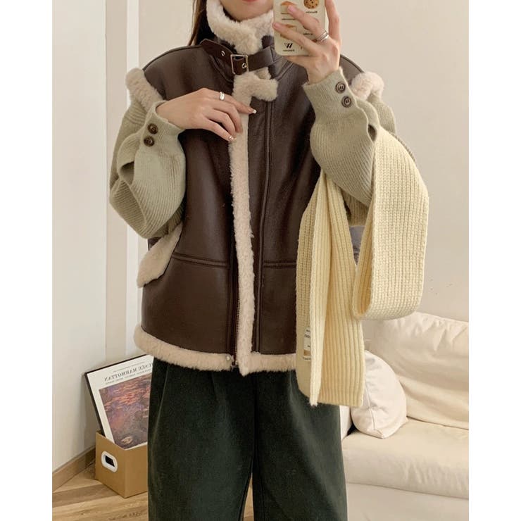 バックルベル トムートンベスト ジャケット 韓国ファッション[品番