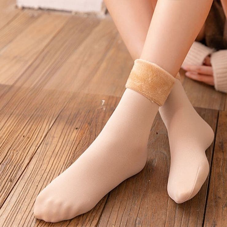 ベージュ | 裏起毛ソックス レディース あったか靴下 | RAKUku