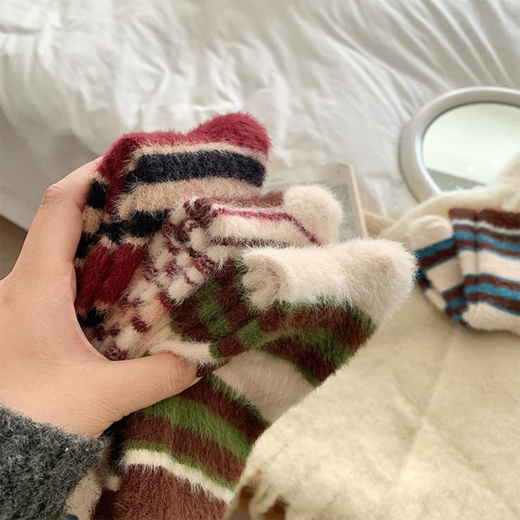 カラフル 靴下 ソックス もこもこ ふわふわ 暖かい 可愛い ソックス | RAKUku | 詳細画像3 