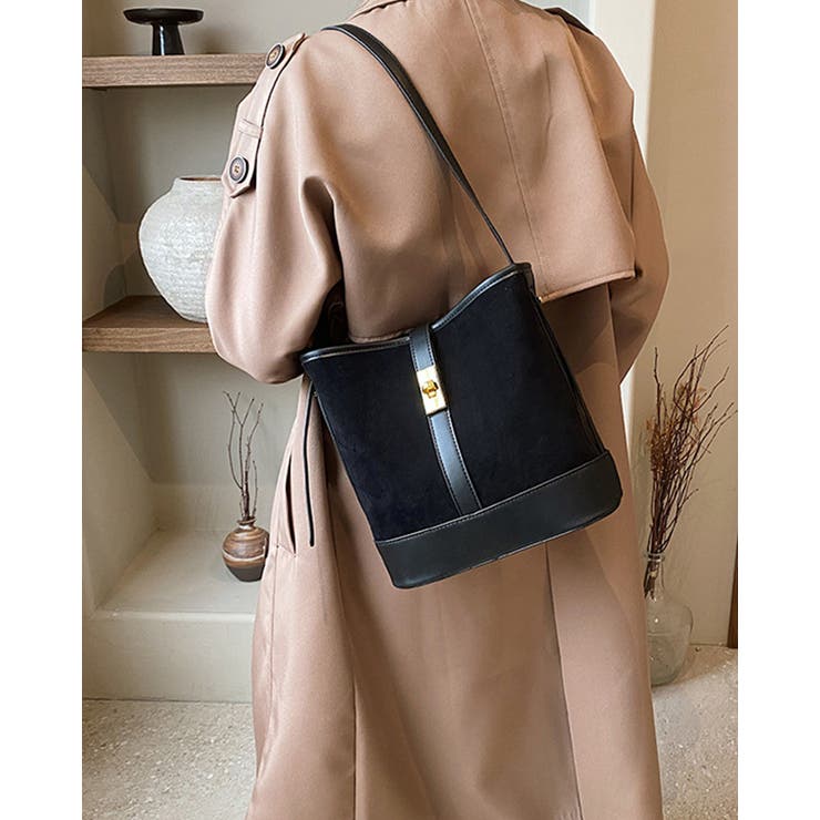 フェイク スエード バケット トートバッグ 秋冬  韓国ファッション | RAKUku | 詳細画像2 