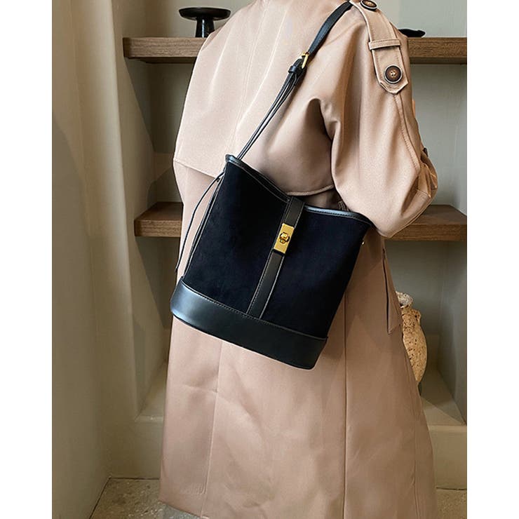 フェイク スエード バケット トートバッグ 秋冬  韓国ファッション | RAKUku | 詳細画像3 