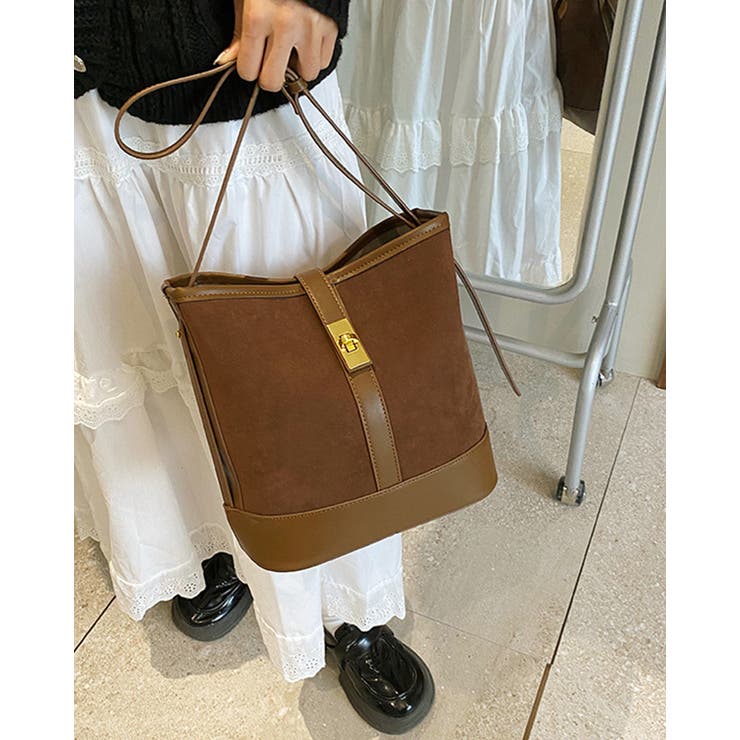 フェイク スエード バケット トートバッグ 秋冬  韓国ファッション | RAKUku | 詳細画像10 