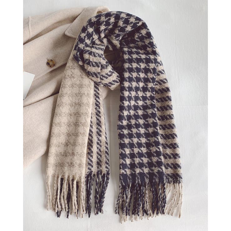 チェック柄リバーシブルマフラー 羽織り 柔らかい ストール プチプレゼント | RAKUku | 詳細画像12 