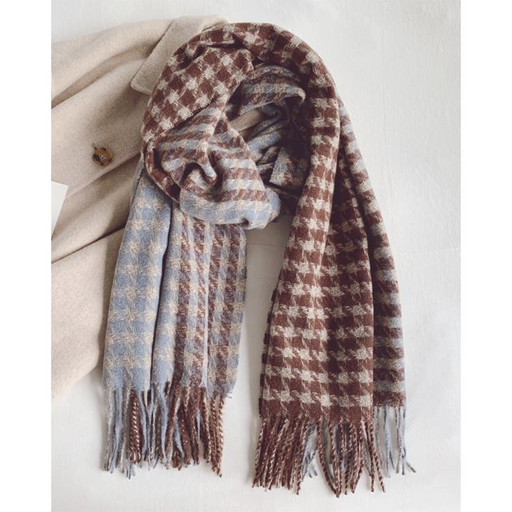 チェック柄リバーシブルマフラー 羽織り 柔らかい ストール プチプレゼント | RAKUku | 詳細画像13 