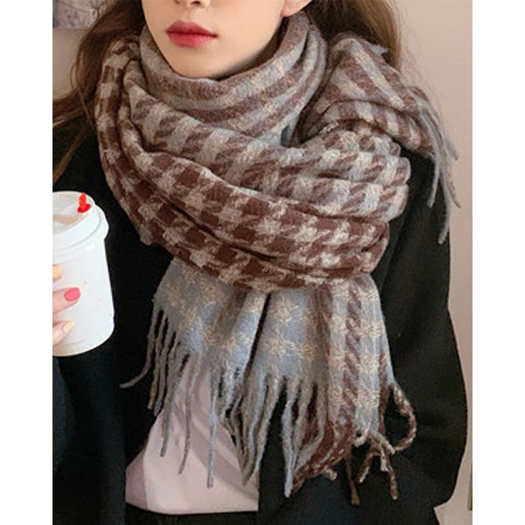 チェック柄リバーシブルマフラー 羽織り 柔らかい ストール プチプレゼント | RAKUku | 詳細画像5 