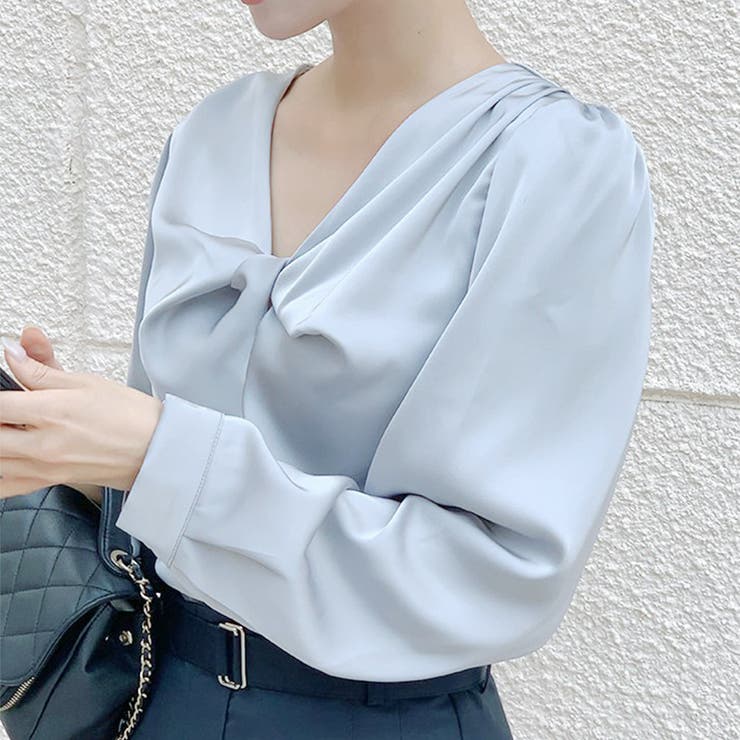 ツイストデザイン ブラウス オフィスカジュアル 4color | RAKUku | 詳細画像4 