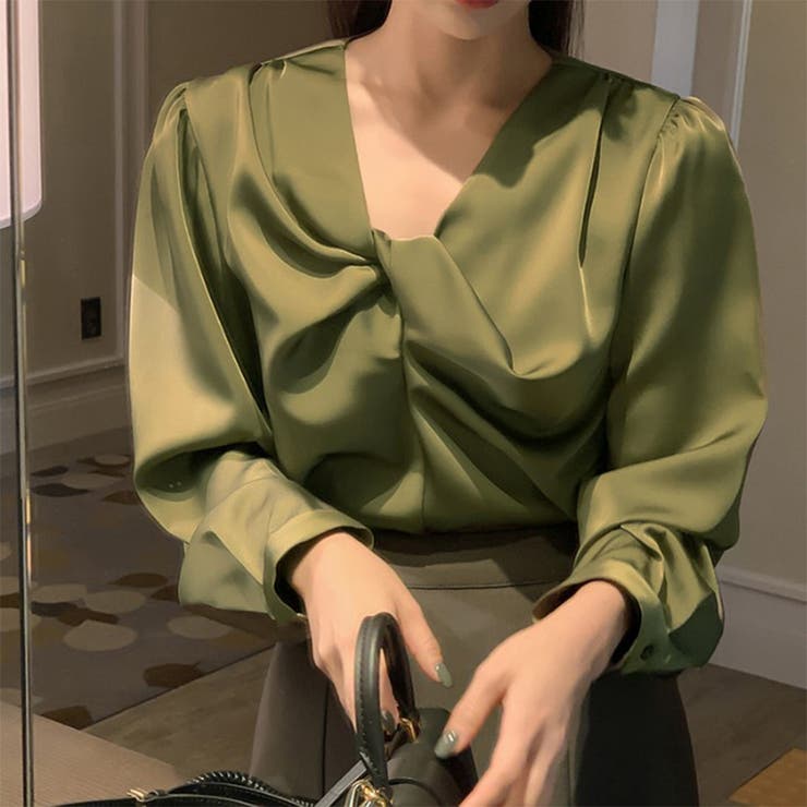 ツイストデザイン ブラウス オフィスカジュアル 4color | RAKUku | 詳細画像8 