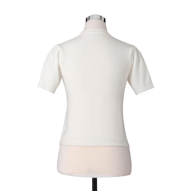 半袖 花飾り ニット 半袖プルオーバー セーター 韓国 韓国ファッション | RAKUku | 詳細画像15 