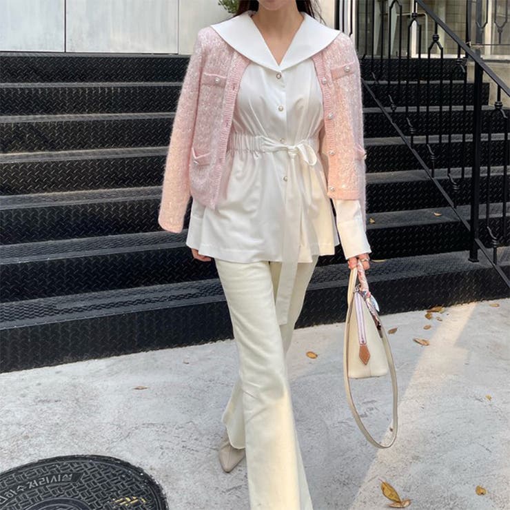 ビッグ襟 セーラーカラー ブラウス 長袖ブラウス シルク風 韓国ファッション | RAKUku | 詳細画像9 