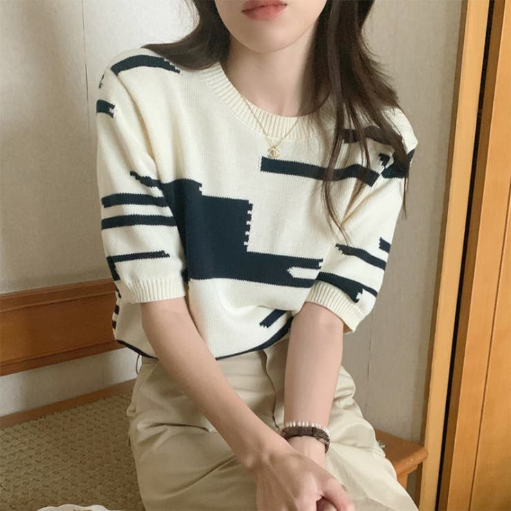 アイボリー | 24NEW サマーニット 半袖 | RAKUku