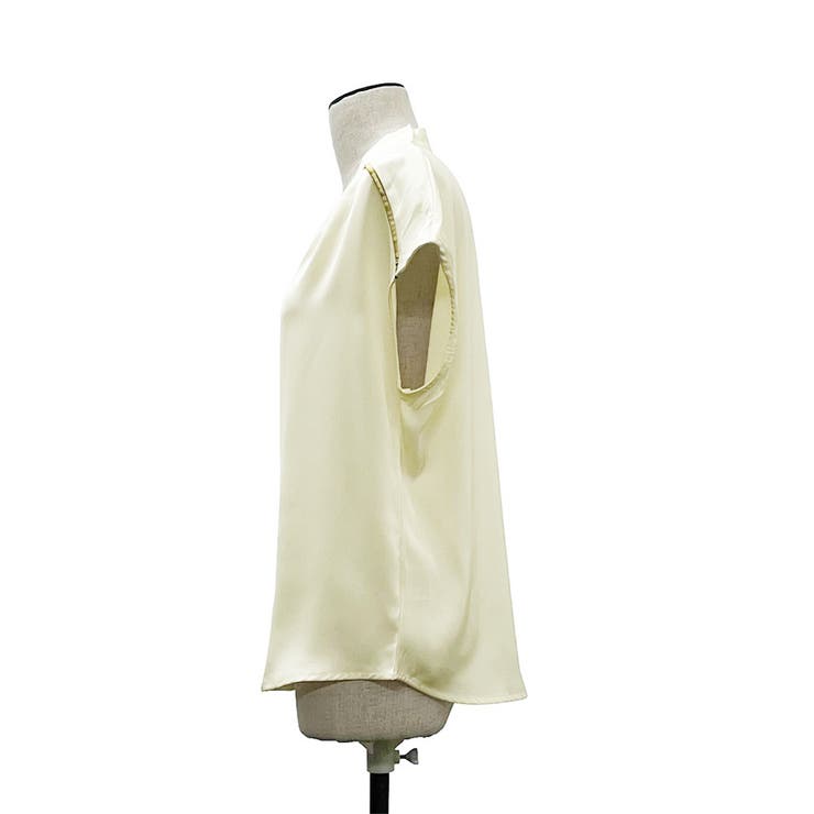 オフィスブラウス シルキー サテン風 Vネック シンプル | RAKUku | 詳細画像9