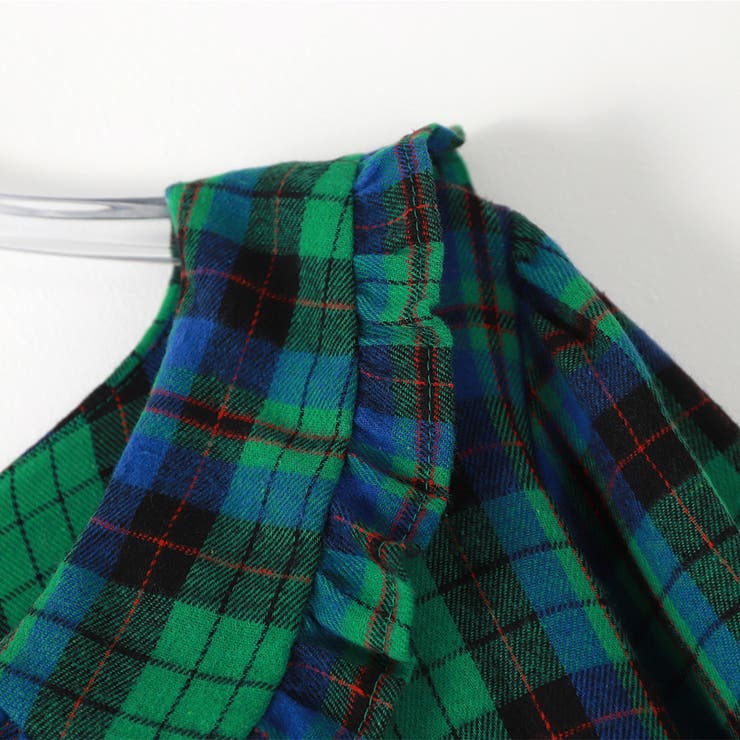 ビッグ襟 チェック柄 レースアップドレス | RAKUku | 詳細画像9 