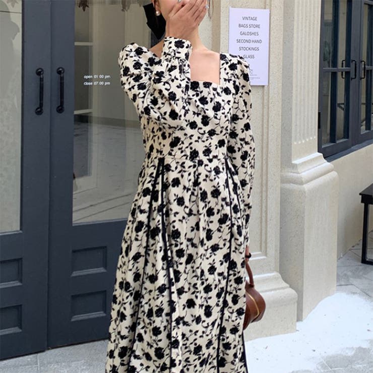 花柄ワンピース 結婚式ワンピース パーティードレス ロング丈 韓国ファッション | RAKUku | 詳細画像2 