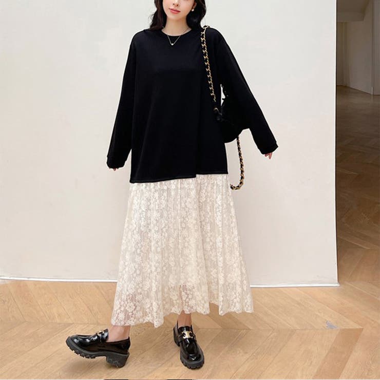 24NEW 異素材 レース ワンピース  エレガント ゆったり ワンピース | RAKUku | 詳細画像5 