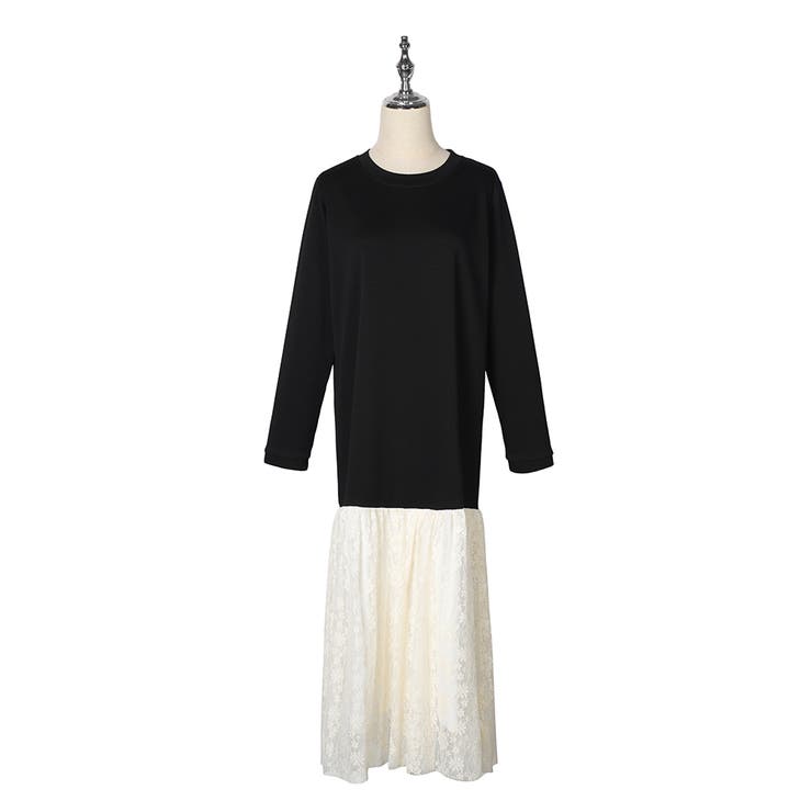 24NEW 異素材 レース ワンピース  エレガント ゆったり ワンピース | RAKUku | 詳細画像9 