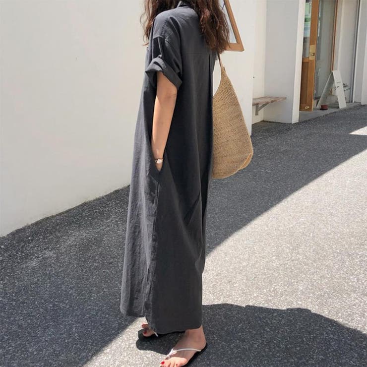 24NEW シャツワンピース ロング丈 マキシ丈 韓国ファッション | RAKUku | 詳細画像17 